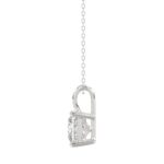 LADIES SOLITAIRE PENDANT WITH CHAIN 3CT PRINCESS DIAMOND 14K WHITE GOLD - Image 2