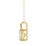 LADIES SOLITAIRE PENDANT WITH CHAIN 3CT EMERALD DIAMOND 14K YELLOW GOLD - Image 2