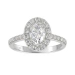 LADIES RING 1 1/2CT ROUND/OVAL DIAMOND 14K WHITE GOLD (CENTER STONE OVAL DIAMOND 1CT)