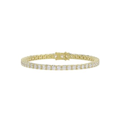 14K YELLOW GOLD 3CT ROUND DIAMOND LADIES BRACELET