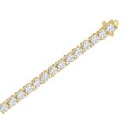 14K YELLOW GOLD 3CT ROUND DIAMOND LADIES BRACELET - Image 3