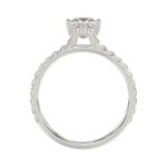 LADIES RING 1 1/2CT ROUND/PRINCESS DIAMOND 14K WHITE GOLD (CENTER STONE PRINCESS DIAMOND 1CT) - Image 2