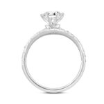 LADIES BRIDAL SET 1 1/2CT ROUND DIAMOND 14K WHITE GOLD (CENTER STONE ROUND DIAMOND 1CT) - Image 2