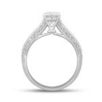 LADIES RING 1 1/4CT ROUND/OVAL DIAMOND 14K WHITE GOLD (CENTER STONE OVAL DIAMOND 1CT) - Image 2