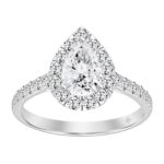 LADIES RING 1 3/4CT ROUND/PEAR DIAMOND 14K WHITE GOLD (CENTER STONE PEAR DIAMOND 1CT)