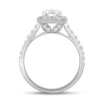 LADIES RING 1 3/4CT ROUND/PEAR DIAMOND 14K WHITE GOLD (CENTER STONE PEAR DIAMOND 1CT) - Image 2
