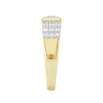 MEN'S RING 2CT ROUND/PRINCESS DIAMOND 14K YELLOW GOLD - Image 3