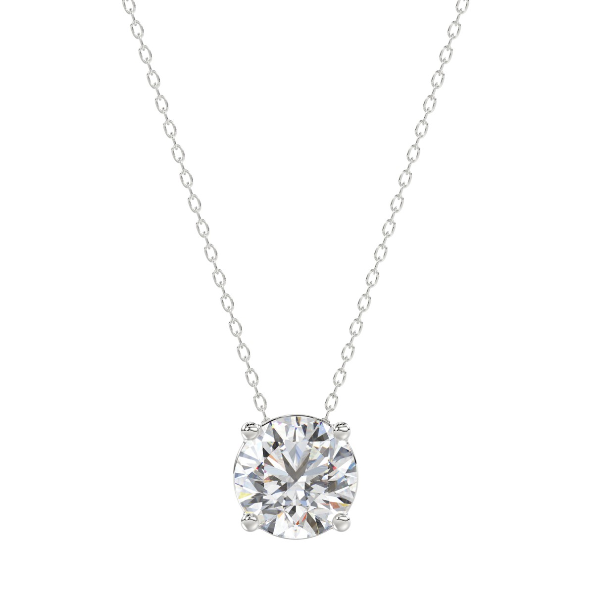 14K WHITE GOLD 1.00CT ROUND DIAMOND LADIES SOLITAIRE PENDANT WITH UNDER-PASS CHAIN (CENTER STONE ROUND DIAMOND 1CT) 1 14K WHITE GOLD 1.00CT ROUND DIAMOND LADIES SOLITAIRE PENDANT WITH UNDER-PASS CHAIN (CENTER STONE ROUND DIAMOND 1CT) - Image 1