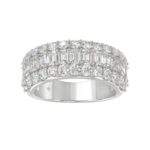 14K WHITE GOLD 2 1/2CT ROUND/EMERALD DIAMOND LADIES BAND