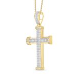 14K YELLOW GOLD 2 7/8CT ROUND DIAMOND MEN'S PENDANT - Image 2