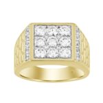14K YELLOW GOLD 1 3/4CT ROUND DIAMOND MEN'S RING