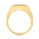 14K YELLOW GOLD 1 3/4CT ROUND DIAMOND MEN'S RING - Image 2