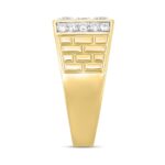 14K YELLOW GOLD 1 3/4CT ROUND DIAMOND MEN'S RING - Image 3