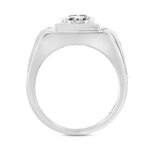 MEN'S RING 2 1/2 CT ROUND DIAMOND 14K WHITE GOLD (CENTER STONE ROUND DIAMOND 2CT ) - Image 2