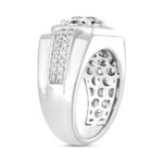 MEN'S RING 2 1/2 CT ROUND DIAMOND 14K WHITE GOLD (CENTER STONE ROUND DIAMOND 2CT ) - Image 3