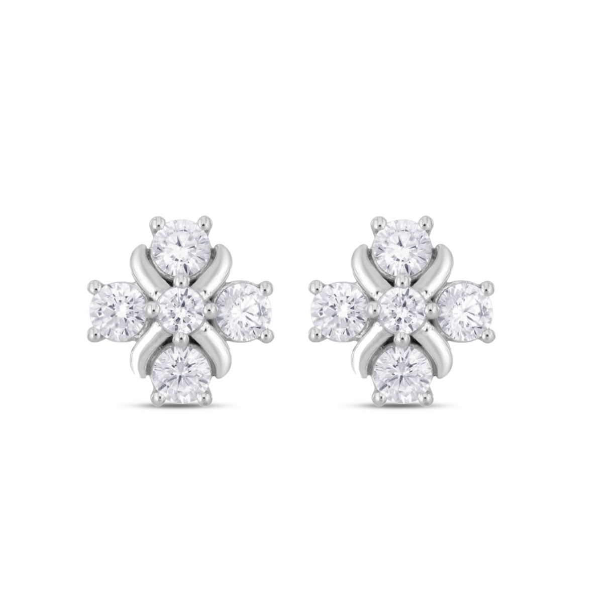 14K WHITE GOLD 1 1/2CT ROUND DIAMOND Men's EARRINGS 1 14K WHITE GOLD 1 1/2CT ROUND DIAMOND Men's EARRINGS - Image 1