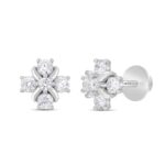 14K WHITE GOLD 1 1/2CT ROUND DIAMOND Men's EARRINGS - Image 2
