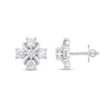14K WHITE GOLD 1 1/2CT ROUND DIAMOND Men's EARRINGS - Image 3