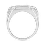 MEN'S RING 2 3/4CT ROUND/PRINCESS DIAMOND 14K WHITE GOLD - Image 2