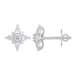 14K WHITE GOLD 1CT ROUND/PEAR DIAMOND LADIES EARRINGS - Image 2