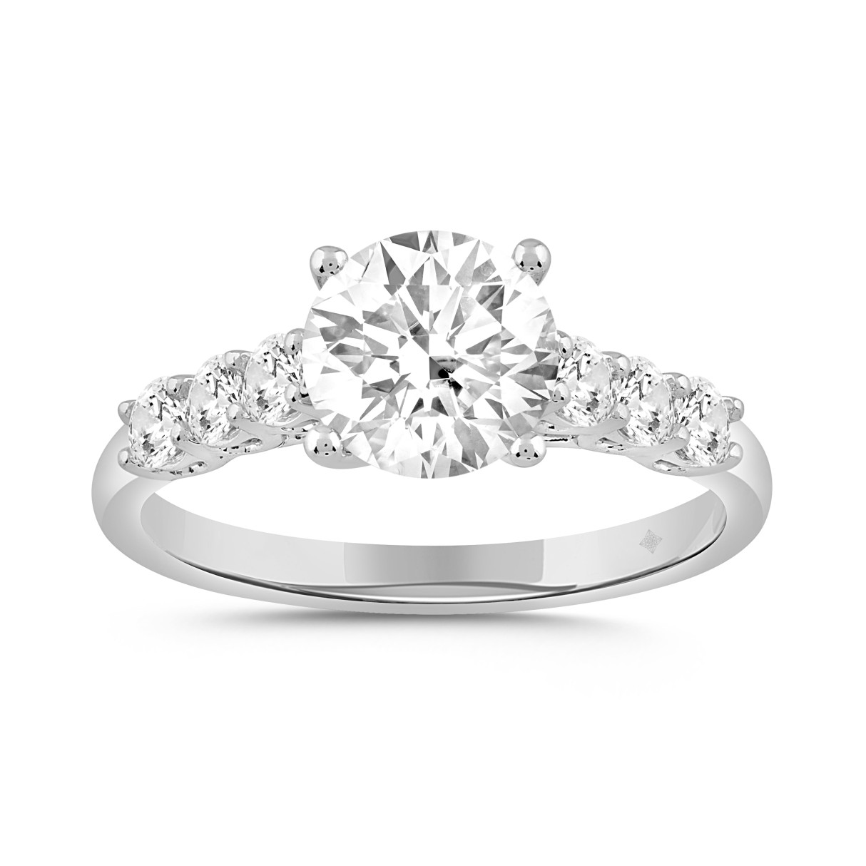 14K WHITE GOLD 2 3/8CT ROUND DIAMOND LADIES RING (CENTER STONE ROUND DIAMOND 2CT ) 1 14K WHITE GOLD 2 3/8CT ROUND DIAMOND LADIES RING (CENTER STONE ROUND DIAMOND 2CT ) - Image 1
