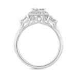 14K WHITE GOLD 1 1/4CT ROUND/PRINCESS DIAMOND LADIES RING - Image 2
