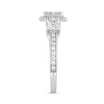 14K WHITE GOLD 1 1/4CT ROUND/PRINCESS DIAMOND LADIES RING - Image 3