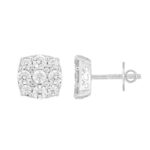 14K WHITE GOLD 2 3/4CT ROUND DIAMOND MEN'S EARRINGS - Image 2