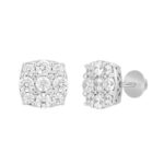14K WHITE GOLD 2 3/4CT ROUND DIAMOND MEN'S EARRINGS - Image 3