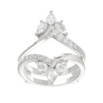 14K WHITE GOLD 1 1/4CT ROUND/PEAR DIAMOND LADIES WRAP RING