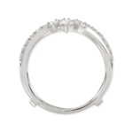 14K WHITE GOLD 1 1/4CT ROUND/PEAR DIAMOND LADIES WRAP RING - Image 2