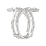 14K WHITE GOLD 1 1/4CT ROUND/PEAR DIAMOND LADIES WRAP RING - Image 3