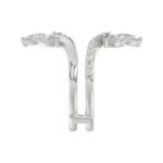 14K WHITE GOLD 1 1/4CT ROUND/PEAR DIAMOND LADIES WRAP RING - Image 4