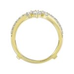 14K YELLOW GOLD 1 1/4CT ROUND/PEAR DIAMOND LADIES WRAP RING - Image 2