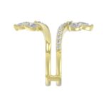 14K YELLOW GOLD 1 1/4CT ROUND/PEAR DIAMOND LADIES WRAP RING - Image 4