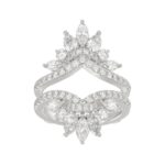 LADIES ENHANCERS RING 2 1/4CT ROUND/PEAR/MARQUISE DIAMOND 14K WHITE GOLD
