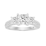 14K WHITE GOLD 2CT ROUND/PRINCESS DIAMOND LADIES RING