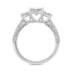 14K WHITE GOLD 2CT ROUND/PRINCESS DIAMOND LADIES RING - Image 2