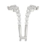 LADIES ENHANCERS RING 1 1/2CT ROUND/PEAR/OVAL DIAMOND 14K WHITE GOLD - Image 2