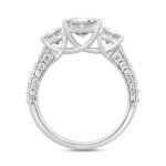 LADIES RING 3CT ROUND/PRINCESS DIAMOND 14K WHITE GOLD (CENTER STONE PRINCESS DIAMOND 1 1/2CT ) - Image 2