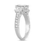LADIES RING 3CT ROUND/PRINCESS DIAMOND 14K WHITE GOLD (CENTER STONE PRINCESS DIAMOND 1 1/2CT ) - Image 3