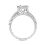 LADIES RING 1 1/2CT ROUND/PRINCESS DIAMOND 14K WHITE GOLD - Image 3