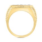 MEN'S RING 1 5/8CT ROUND/PRINCESS DIAMOND 14K YELLOW GOLD - Image 2