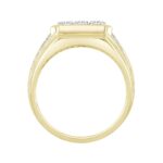 MEN'S RING 1 1/4CT ROUND DIAMOND 14K YELLOW GOLD - Image 2
