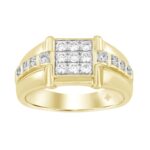 MEN'S RING 1/2CT ROUND DIAMOND 14K YELLOW GOLD
