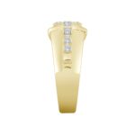 MEN'S RING 1/2CT ROUND DIAMOND 14K YELLOW GOLD - Image 3