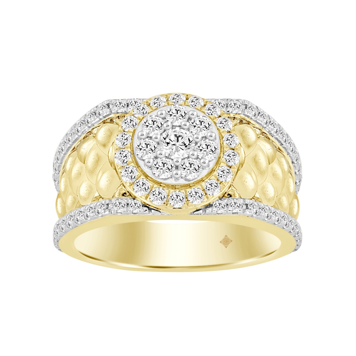MEN'S RING 1 1/3CT ROUND DIAMOND 14K YELLOW GOLD 1 MEN'S RING 1 1/3CT ROUND DIAMOND 14K YELLOW GOLD - Image 1