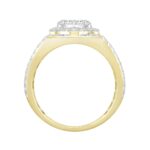 MEN'S RING 1 1/3CT ROUND DIAMOND 14K YELLOW GOLD - Image 2