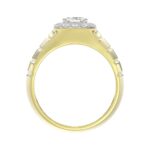 MEN'S RING 2 1/2CT ROUND/EMERALD DIAMOND 14K YELLOW GOLD - Image 2
