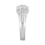 14K WHITE GOLD 3/4CT ROUND DIAMOND MEN'S RING - Image 3